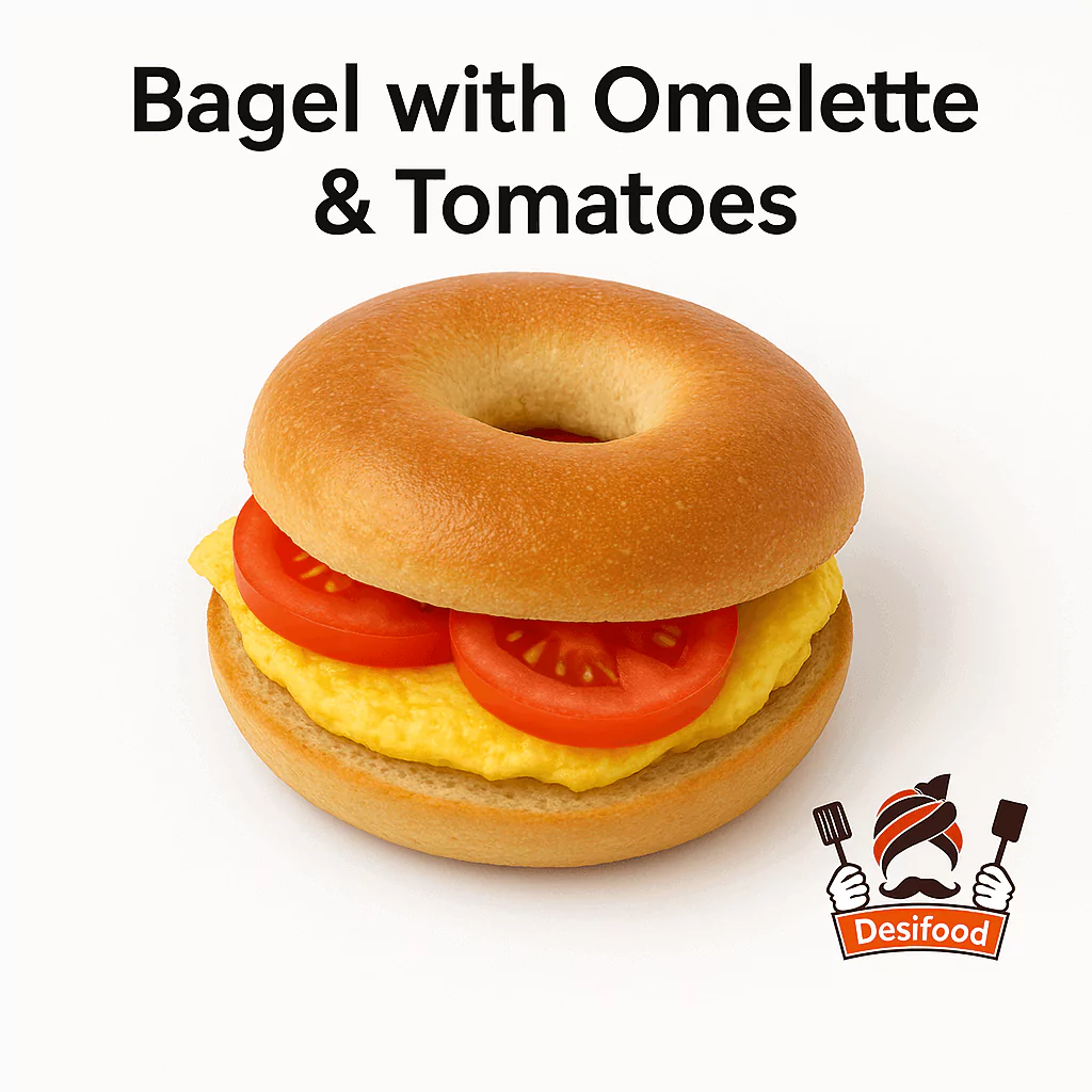 Bagel with Omelette & Tomatoes